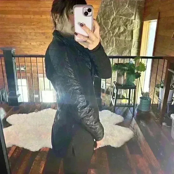 ATHLETA Black Fleece Extra Long Pullover Jacket - Picture 3 of 10